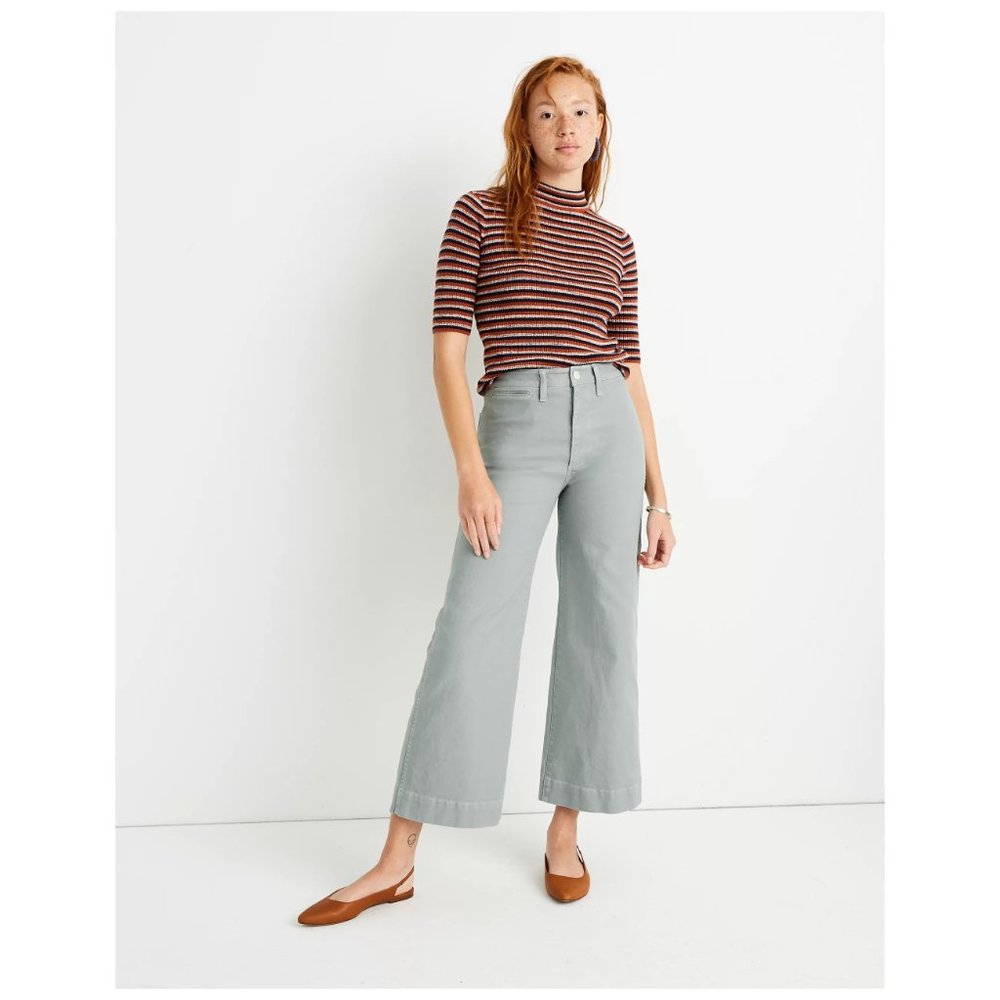 Madewell Slim Emmett Wide-Leg Crop Pants - Picture 9 of 10
